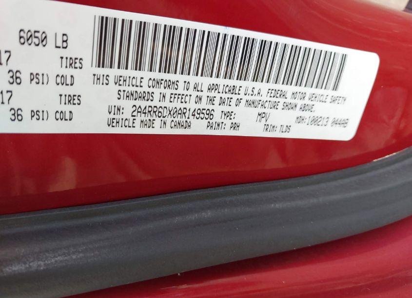 Photo 9 of 2010 Chrysler Town & COUNTRY LIMITED (VIN 2A4RR6DX0AR149596)