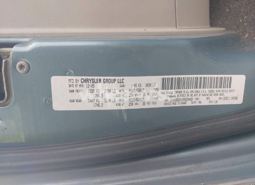 Photo 9 of 2010 Chrysler Town & COUNTRY LIMITED (VIN 2A4RR6DX1AR220482)