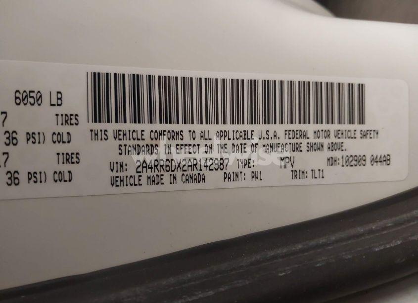 Photo 9 of 2010 Chrysler Town & COUNTRY LIMITED (VIN 2A4RR6DX2AR142987)