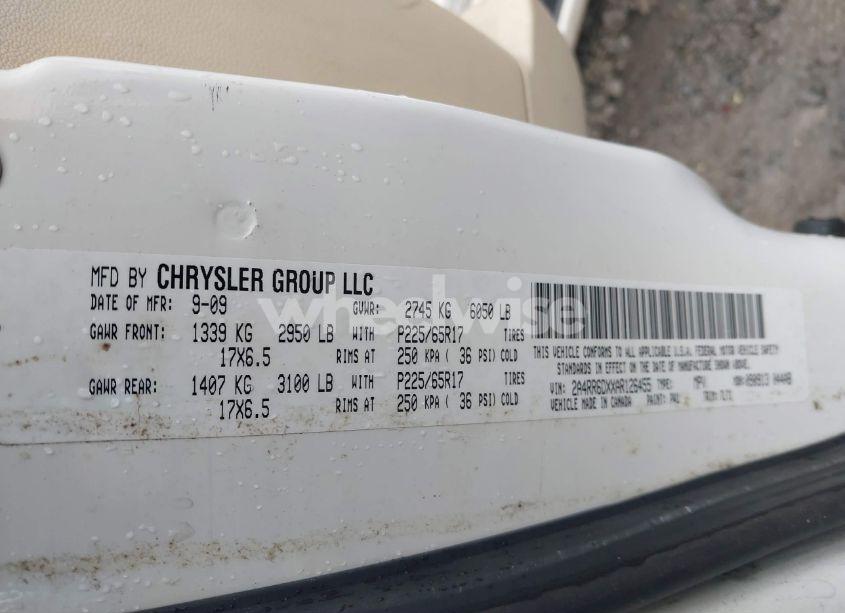 Photo 9 of 2010 Chrysler Town & COUNTRY LIMITED (VIN 2A4RR6DXXAR126455)