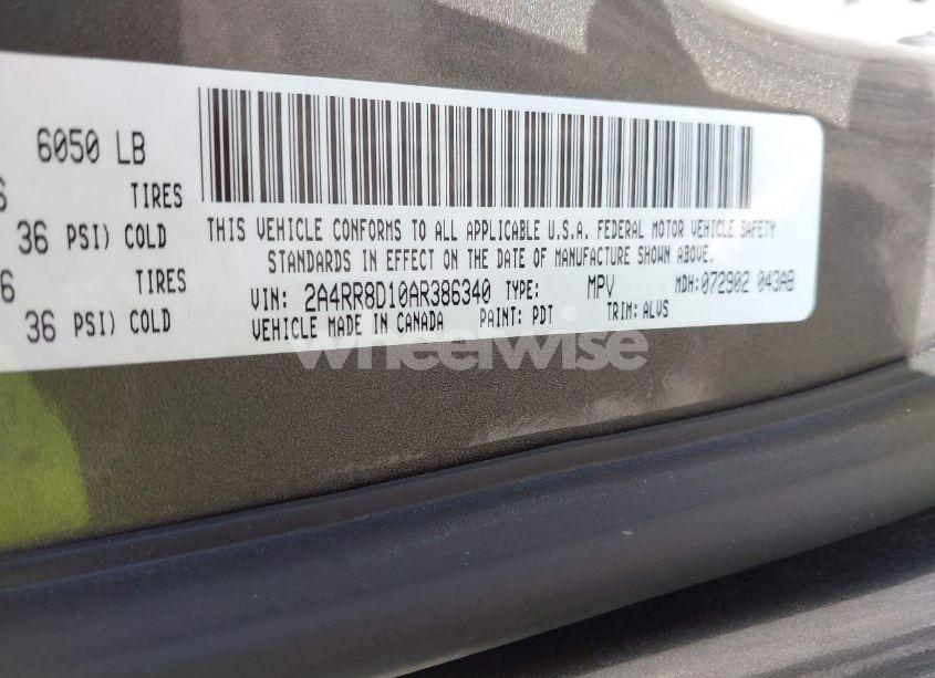 Photo 9 of 2010 Chrysler Town & COUNTRY TOURING PLUS (VIN 2A4RR8D10AR386340)