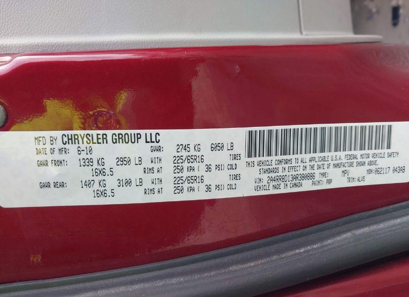 Photo 9 of 2010 Chrysler Town & COUNTRY TOURING PLUS (VIN 2A4RR8D13AR380886)