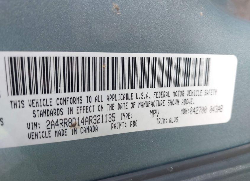 Photo 9 of 2010 Chrysler Town & COUNTRY TOURING PLUS (VIN 2A4RR8D14AR321135)