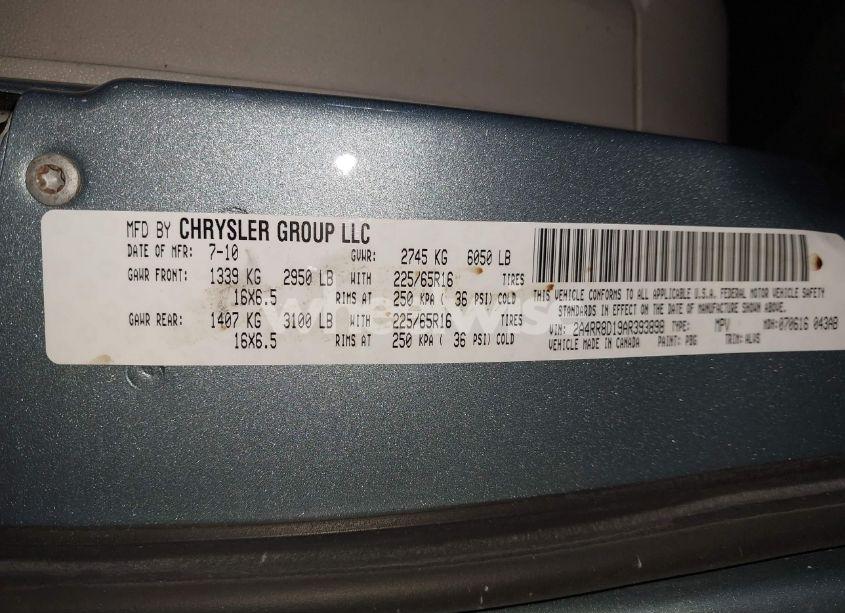 Photo 9 of 2010 Chrysler Town & COUNTRY TOURING PLUS (VIN 2A4RR8D19AR393898)