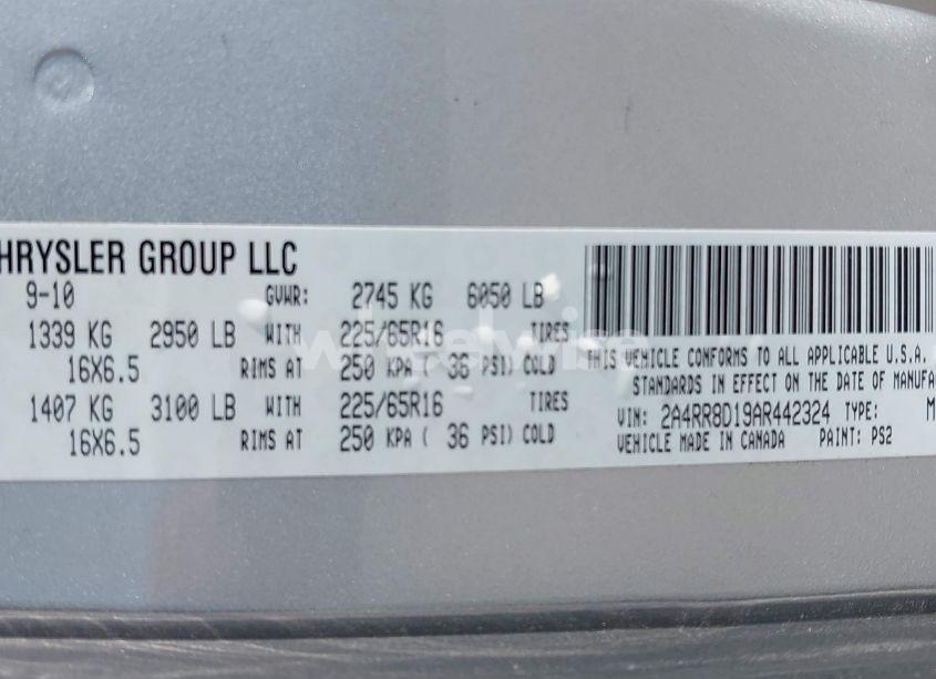 Photo 9 of 2010 Chrysler Town & COUNTRY TOURING PLUS (VIN 2A4RR8D19AR442324)