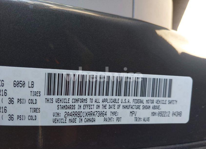 Photo 9 of 2010 Chrysler Town & COUNTRY TOURING PLUS (VIN 2A4RR8D1XAR473064)