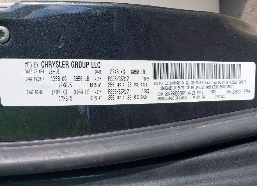 Photo 9 of 2011 Chrysler Town & COUNTRY TOURING-L (VIN 2A4RR8DG0BR614763)