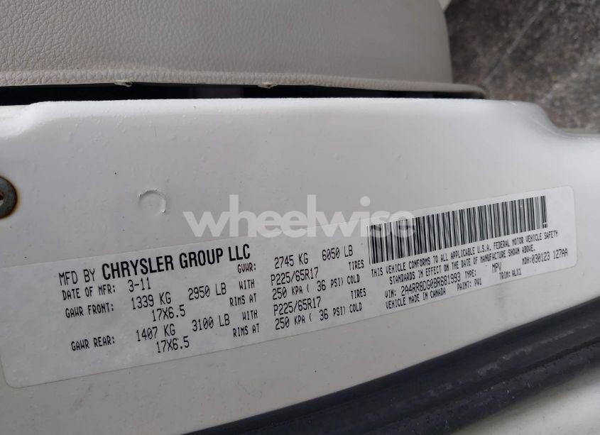 Photo 9 of 2011 Chrysler Town & COUNTRY TOURING-L (VIN 2A4RR8DG0BR681993)