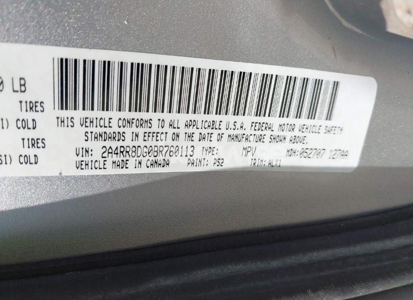 Photo 9 of 2011 Chrysler Town & COUNTRY TOURING-L (VIN 2A4RR8DG0BR760113)