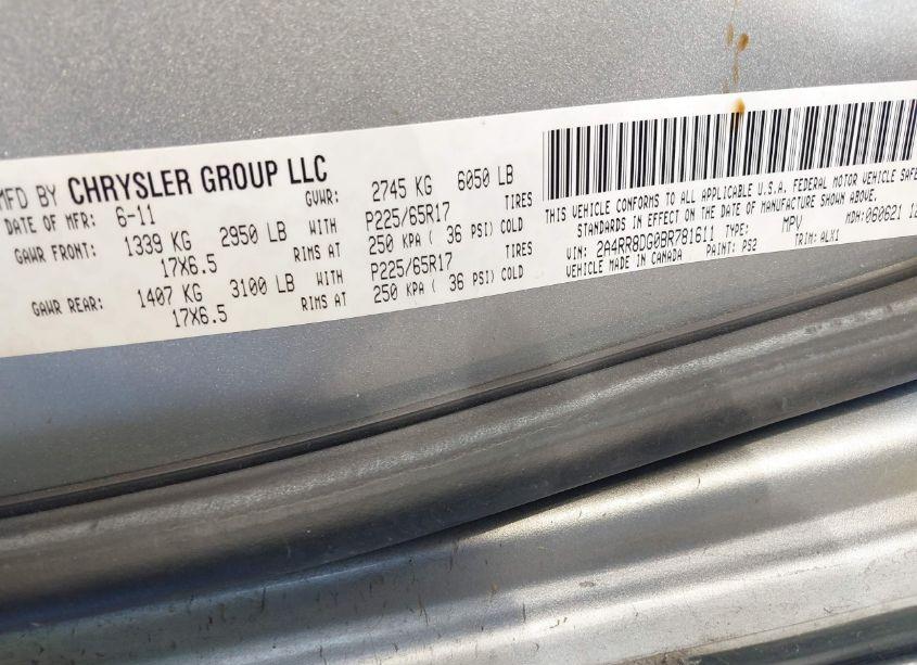 Photo 9 of 2011 Chrysler Town & COUNTRY TOURING-L (VIN 2A4RR8DG0BR781611)