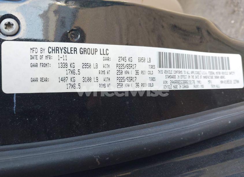 Photo 9 of 2011 Chrysler Town & COUNTRY TOURING-L (VIN 2A4RR8DG3BR619178)