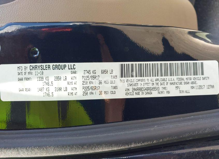 Photo 9 of 2011 Chrysler Town & COUNTRY TOURING-L (VIN 2A4RR8DG4BR609503)