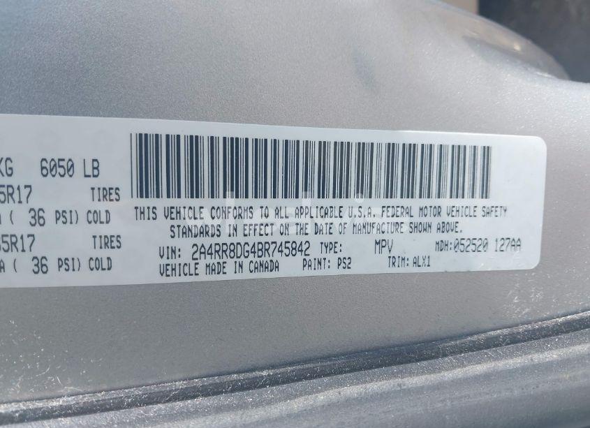 Photo 9 of 2011 Chrysler Town & COUNTRY TOURING-L (VIN 2A4RR8DG4BR745842)