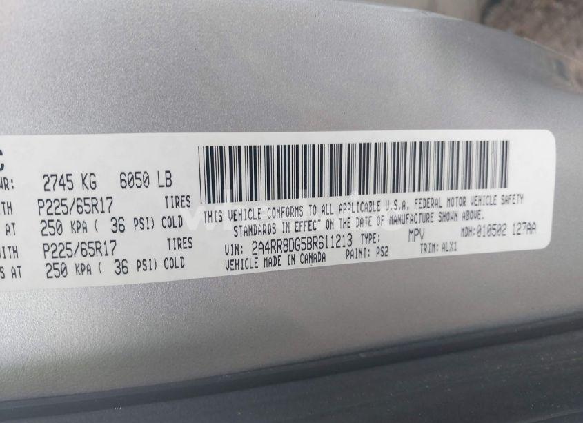 Photo 9 of 2011 Chrysler Town & COUNTRY TOURING-L (VIN 2A4RR8DG5BR611213)