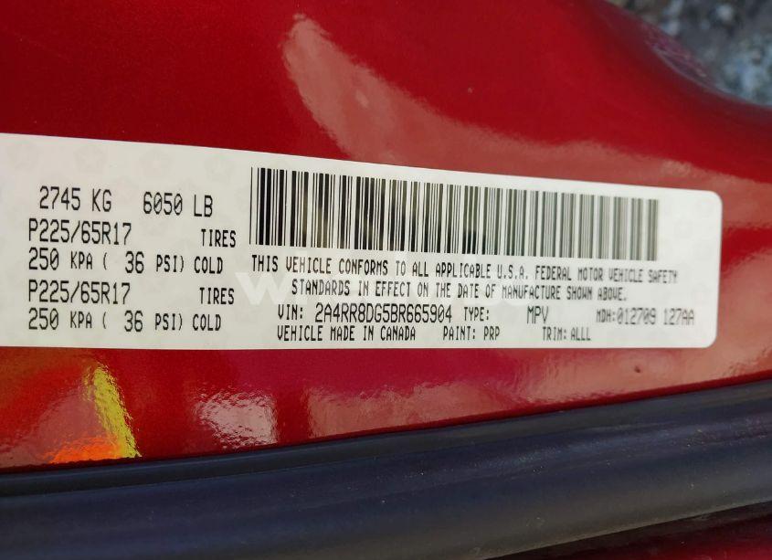 Photo 9 of 2011 Chrysler Town & COUNTRY TOURING-L (VIN 2A4RR8DG5BR665904)