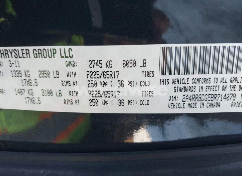 Photo 9 of 2011 Chrysler Town & COUNTRY TOURING-L (VIN 2A4RR8DG5BR714079)