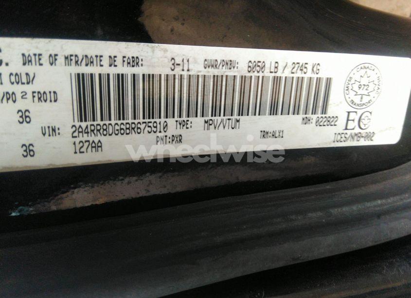 Photo 9 of 2011 Chrysler Town & COUNTRY TOURING W/LEATHER (VIN 2A4RR8DG6BR675910)