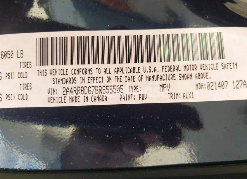 Photo 9 of 2011 Chrysler Town & COUNTRY TOURING-L (VIN 2A4RR8DG7BR655505)