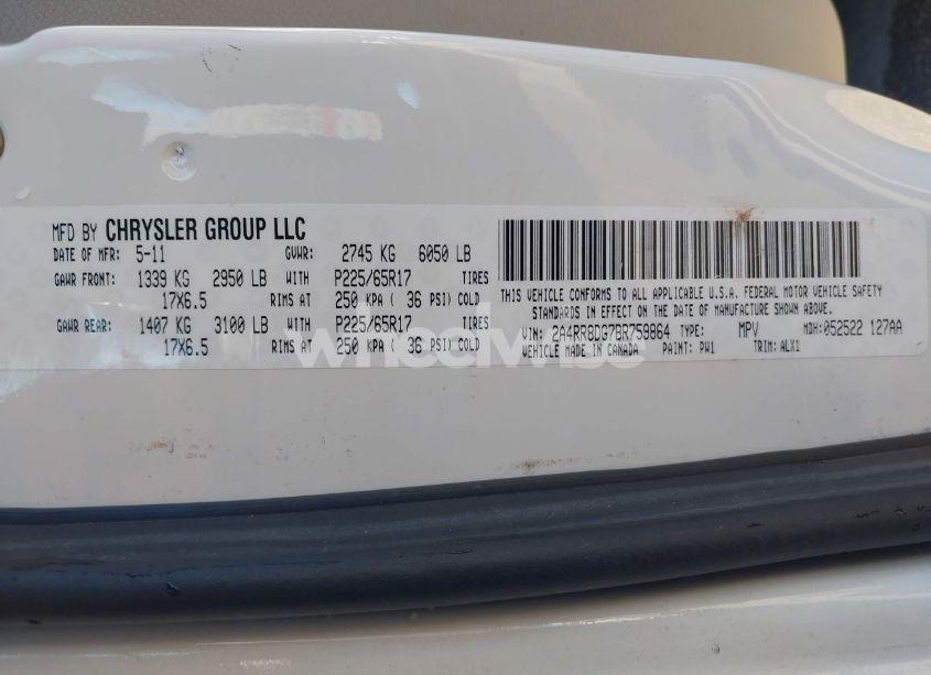 Photo 9 of 2011 Chrysler Town & COUNTRY TOURING-L (VIN 2A4RR8DG7BR759864)