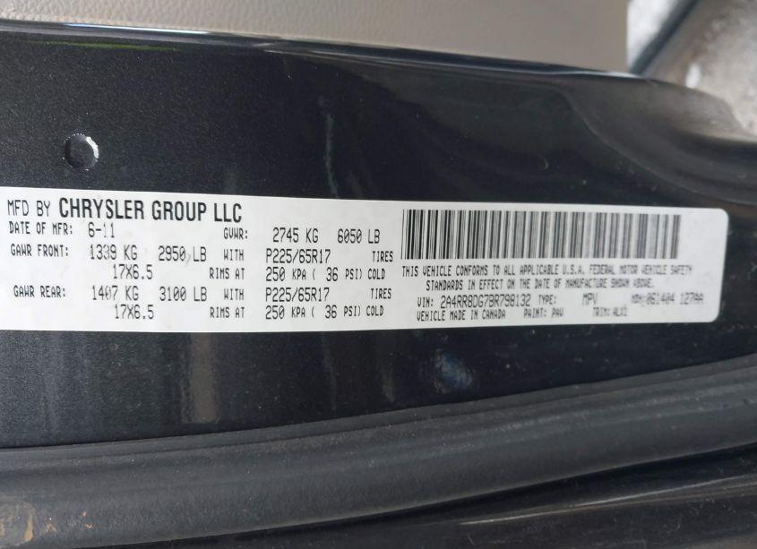 Photo 9 of 2011 Chrysler Town & COUNTRY TOURING-L (VIN 2A4RR8DG7BR798132)