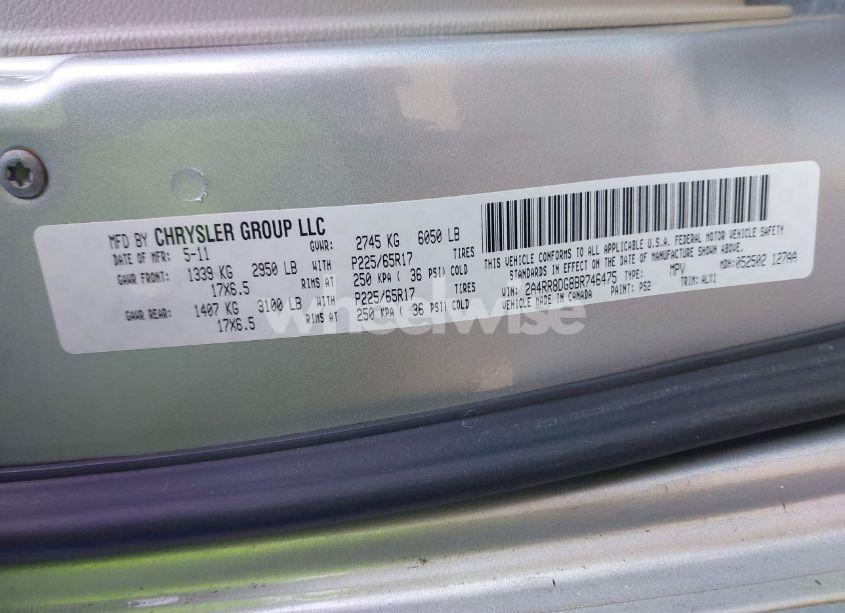 Photo 9 of 2011 Chrysler Town & COUNTRY TOURING-L (VIN 2A4RR8DG8BR746475)