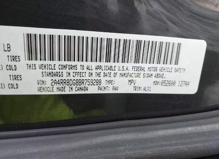 Photo 9 of 2011 Chrysler Town & COUNTRY TOURING-L (VIN 2A4RR8DG8BR759288)