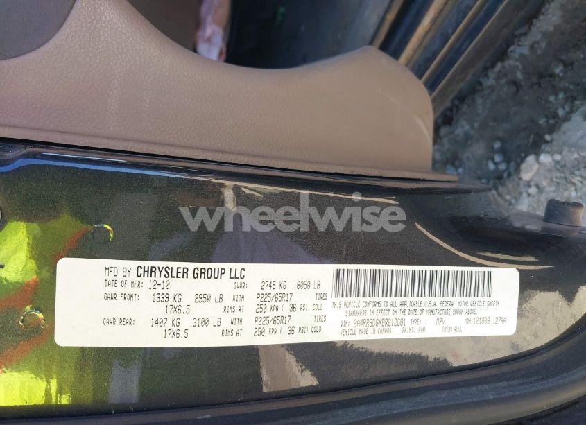 Photo 9 of 2011 Chrysler Town & COUNTRY TOURING-L (VIN 2A4RR8DGXBR612681)