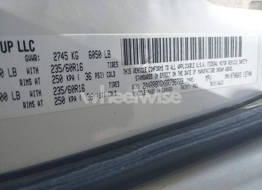 Photo 9 of 2011 Chrysler Town & COUNTRY TOURING-L (VIN 2A4RR8DGXBR796729)