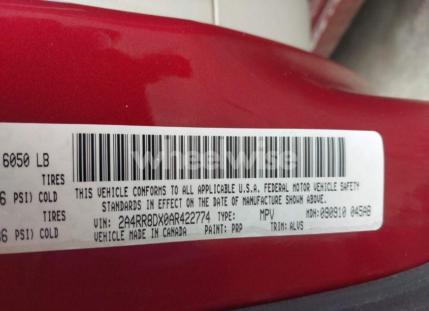 Photo 9 of 2010 Chrysler Town & COUNTRY TOURING PLUS (VIN 2A4RR8DX0AR422774)