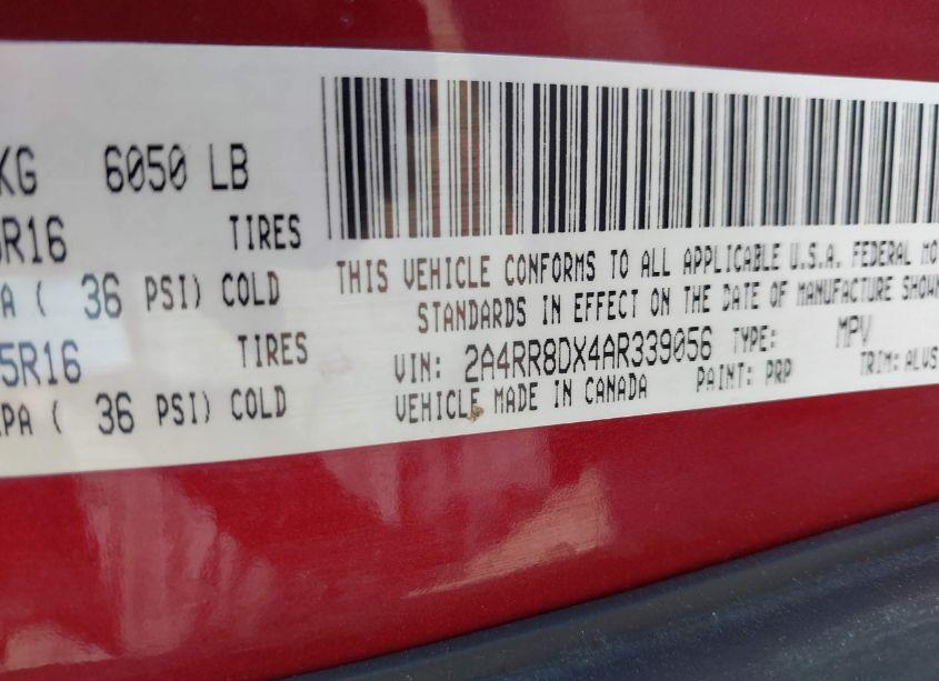 Photo 9 of 2010 Chrysler Town & COUNTRY TOURING PLUS (VIN 2A4RR8DX4AR339056)