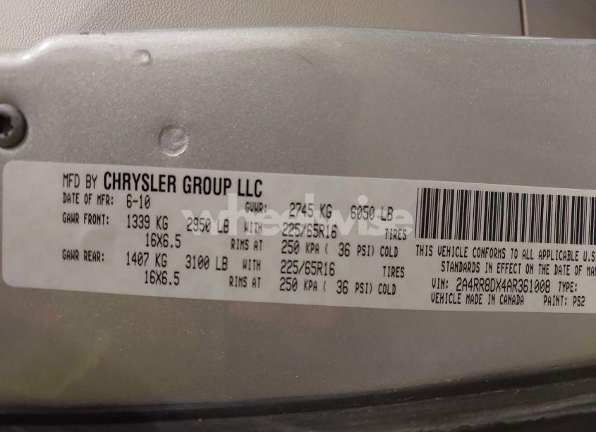 Photo 9 of 2010 Chrysler Town & COUNTRY TOURING PLUS (VIN 2A4RR8DX4AR361008)