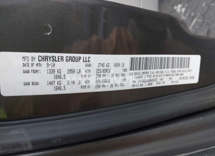 Photo 9 of 2010 Chrysler Town & COUNTRY TOURING PLUS (VIN 2A4RR8DX8AR454761)