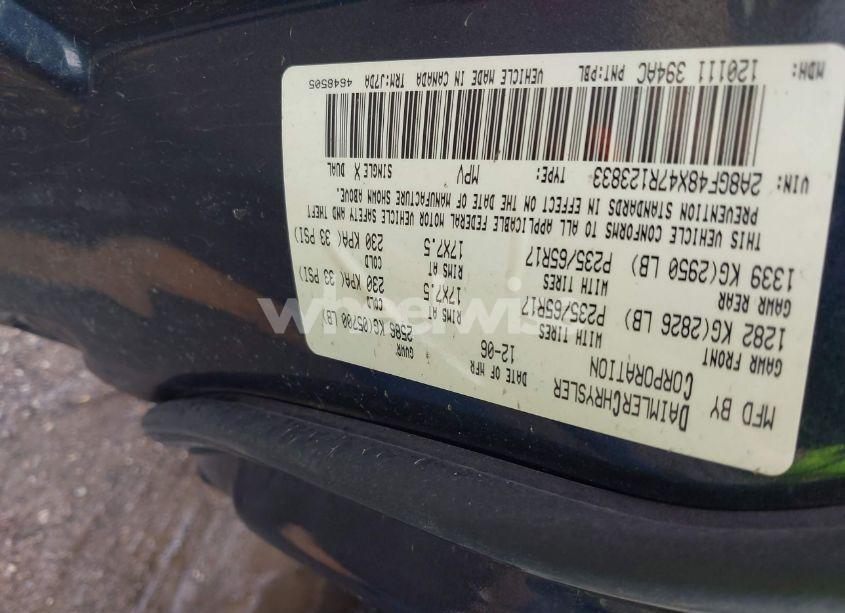 Photo 9 of 2007 Chrysler Pacifica N/A (VIN 2A8GF48X47R123833)