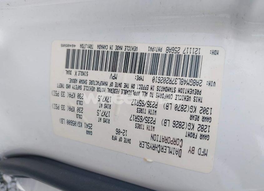 Photo 9 of 2007 Chrysler Pacifica N/A (VIN 2A8GM48L37R202610)