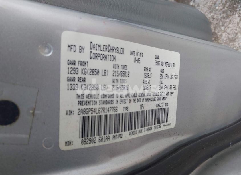 Photo 9 of 2007 Chrysler Town & COUNTRY TOURING (VIN 2A8GP54L67R147766)