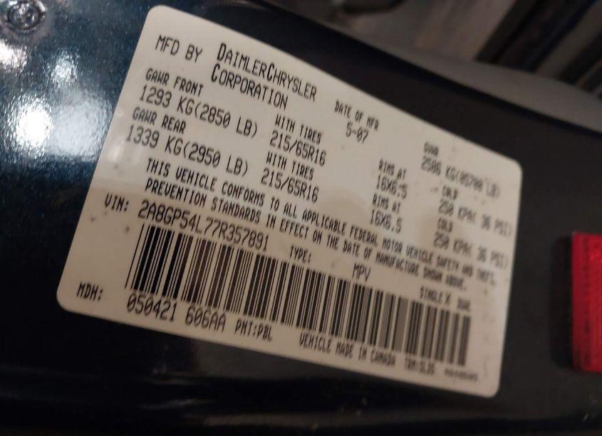 Photo 9 of 2007 Chrysler Town & COUNTRY TOURING (VIN 2A8GP54L77R357891)