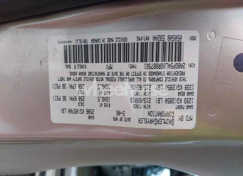 Photo 9 of 2006 Chrysler Town & COUNTRY TOURING (VIN 2A8GP54L86R887561)