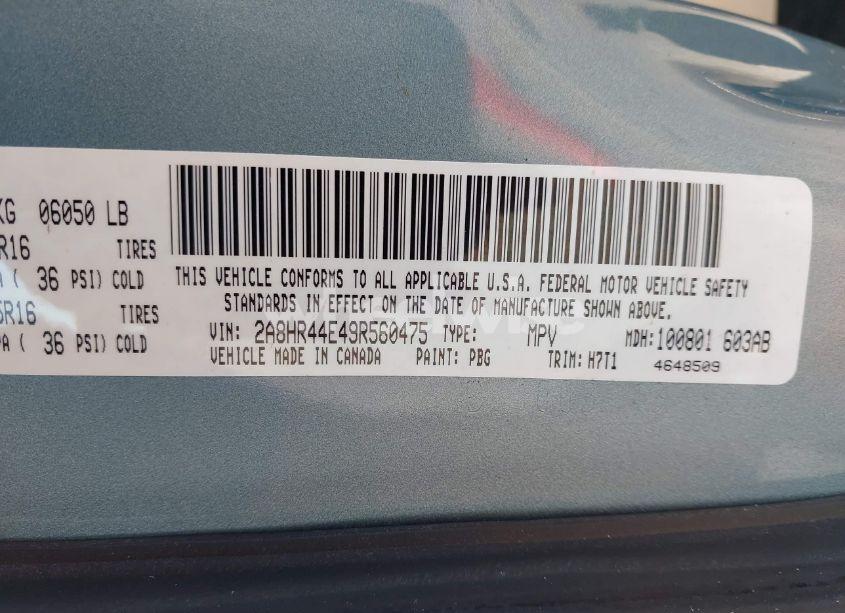 Photo 9 of 2009 Chrysler Town & COUNTRY LX (VIN 2A8HR44E49R560475)
