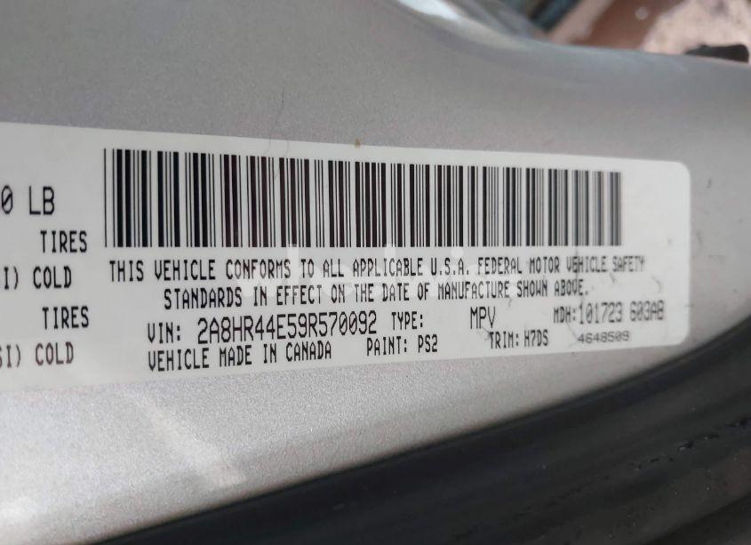 Photo 9 of 2009 Chrysler Town & COUNTRY LX (VIN 2A8HR44E59R570092)