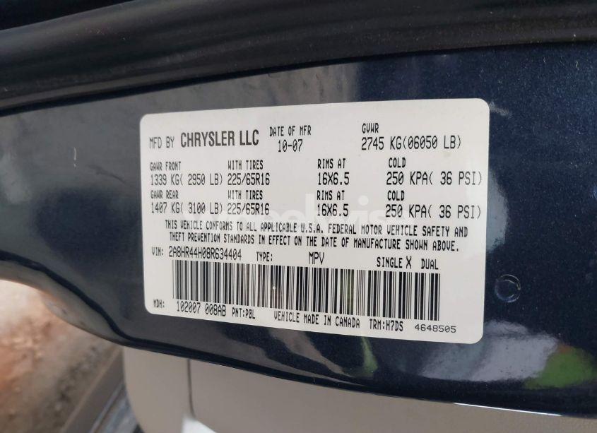 Photo 9 of 2008 Chrysler Town & COUNTRY LX (VIN 2A8HR44H08R634404)