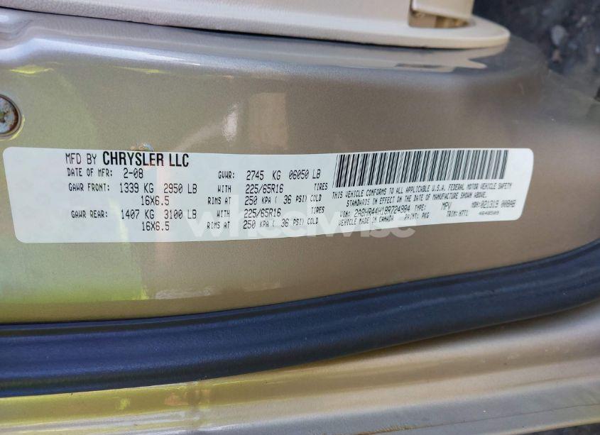 Photo 9 of 2008 Chrysler Town & COUNTRY LX (VIN 2A8HR44H18R724984)