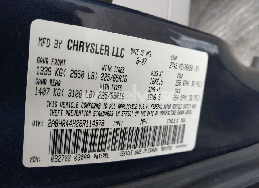 Photo 9 of 2008 Chrysler Town & COUNTRY LX (VIN 2A8HR44H28R114978)