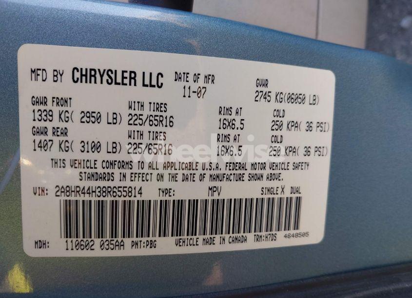 Photo 9 of 2008 Chrysler Town & COUNTRY LX (VIN 2A8HR44H38R655814)