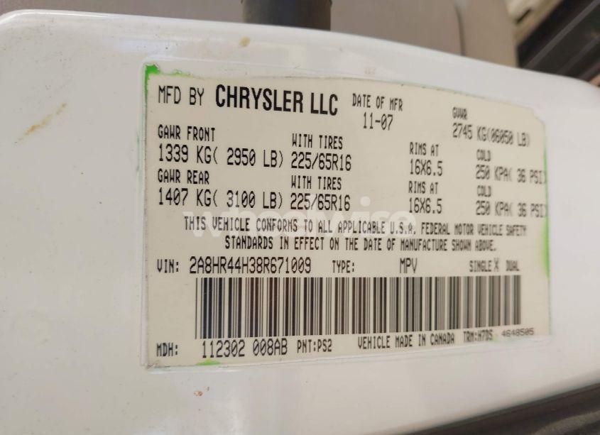 Photo 9 of 2008 Chrysler Town & COUNTRY LX (VIN 2A8HR44H38R671009)