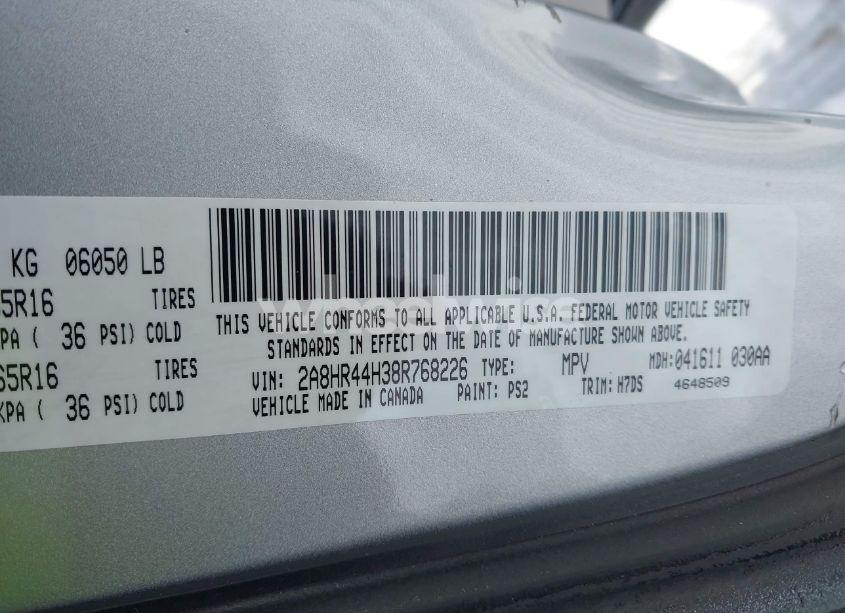 Photo 9 of 2008 Chrysler Town & COUNTRY LX (VIN 2A8HR44H38R768226)