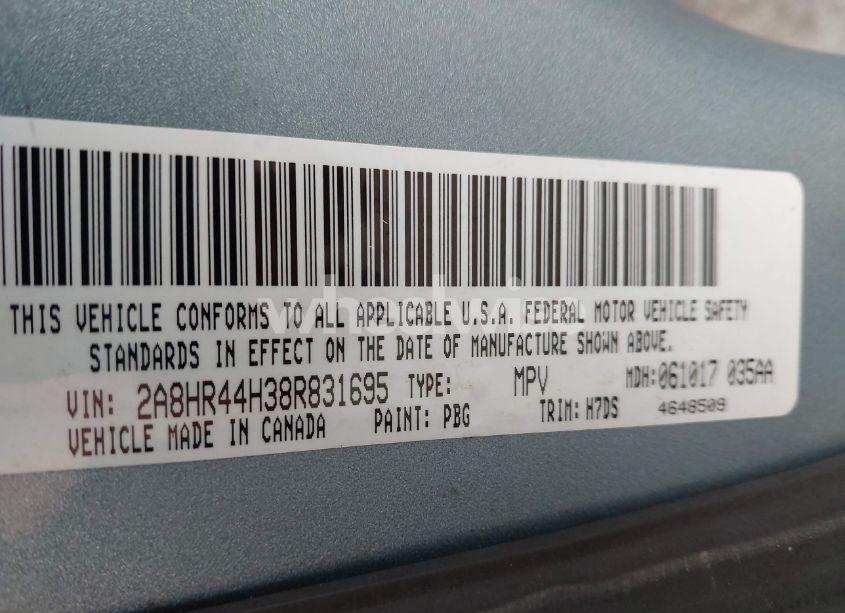 Photo 9 of 2008 Chrysler Town & COUNTRY LX (VIN 2A8HR44H38R831695)