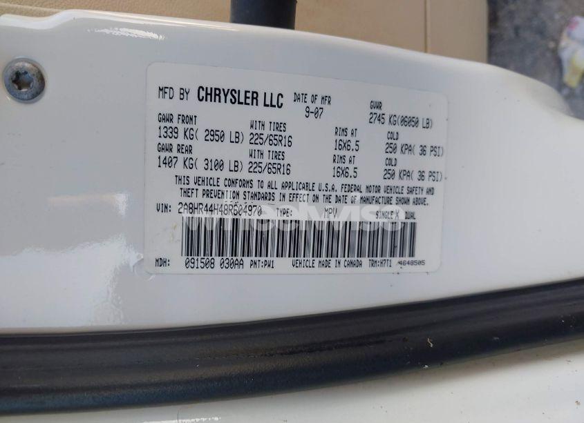 Photo 9 of 2008 Chrysler Town & COUNTRY LX (VIN 2A8HR44H48R604970)