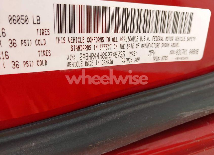 Photo 9 of 2008 Chrysler Town & COUNTRY LX (VIN 2A8HR44H88R745735)