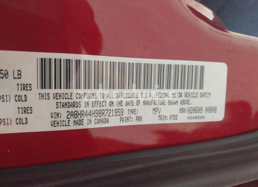 Photo 9 of 2008 Chrysler Town & COUNTRY LX (VIN 2A8HR44H98R721959)