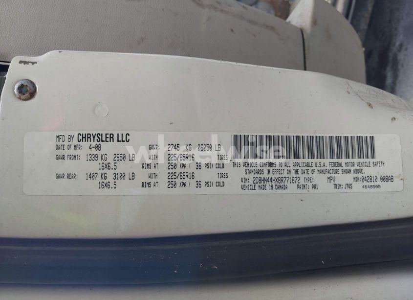 Photo 9 of 2008 Chrysler Town & COUNTRY LX (VIN 2A8HR44HX8R665966)